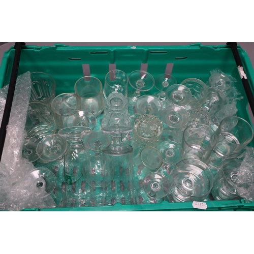 835 - A Lot Including: Large selection of 46 glasses of various sizes including wine glasses & champag... 