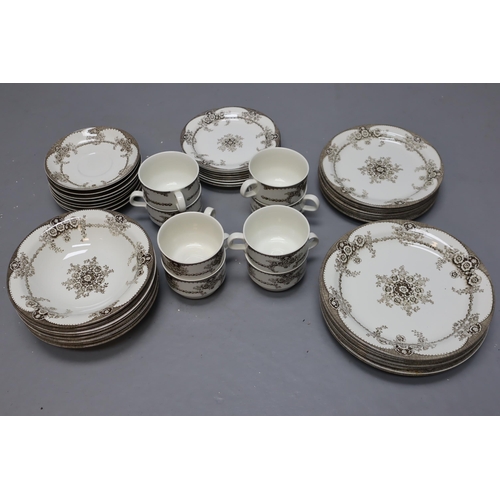 839 - Swedish Ulrika Coffee set selection including 8 of each: Plates, Bowls, Sandwich Plates, Side Plates... 