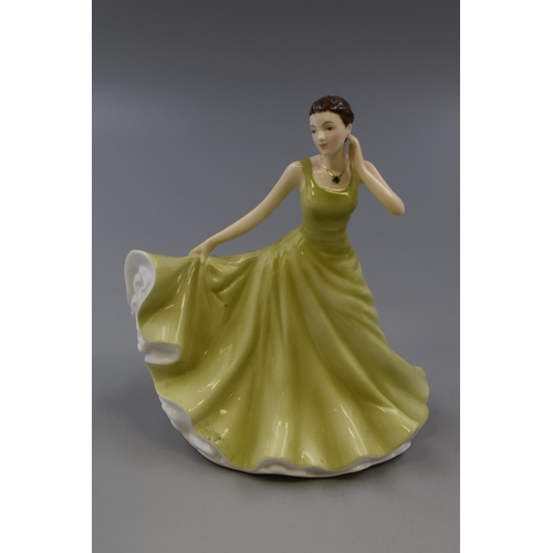 278 - Boxed Royal Doulton Hand Decorated Bone China Birthstone Statue Entitled August-Peridot 7