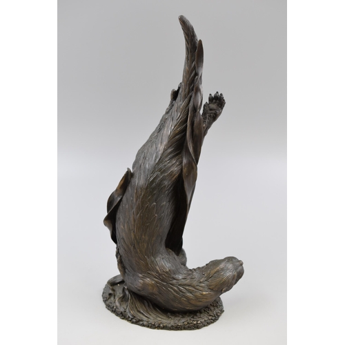 292 - A Heredites Bronzed Diving Otter Figure, Signed 'D.Hey 89'. Approx 12