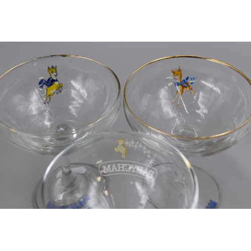 266 - Eight Mixed Babycham Glasses including Anniversary