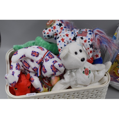 743 - Approximately 3Kg of country themed beany toys and two beany toy cases