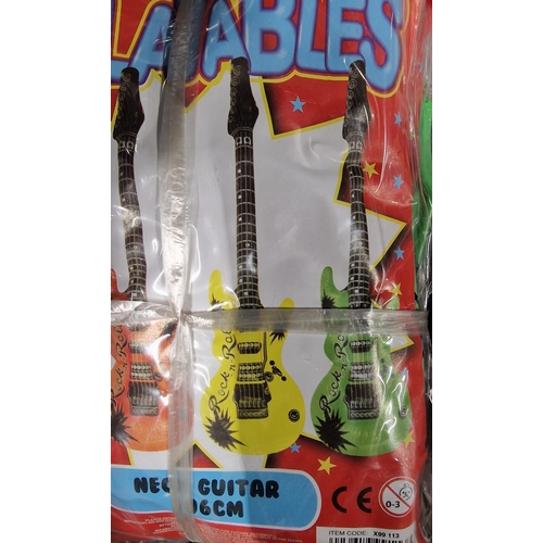 761 - Twenty Brand New Inflatable 106cm Neon Guitars. Various Colours