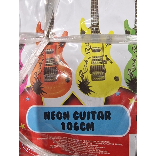 762 - Twenty Brand New Inflatable 106cm Neon Guitars. Various Colours