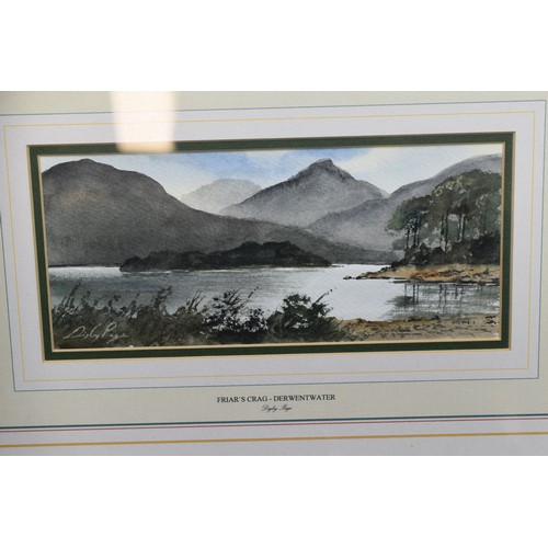 333 - Pair of Framed and Glazed Digby Page Original Signed Watercolour Paintings Depicting Friar's Crag an... 