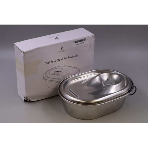Brand New Boxed Stainless Steel Pet Fountain
