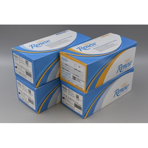 Four Boxes of 30 Renew Inserts for Bowel Leakage (Four Regular / One Large)