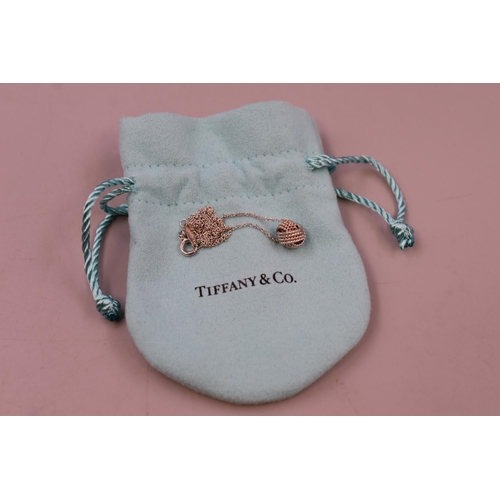 89 - Tiffany & Co Styled Sterling Twist Knot Pendant Necklace in a Tiffany Strung Pouch