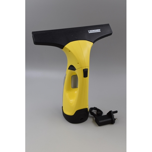 500 - A Karcher Cordless Window Vac, With Charging Cable. Powers on and Charges When Tested