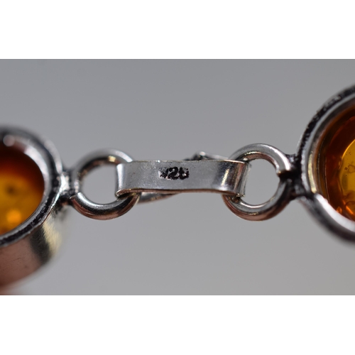 115 - Silver 925 Baltic Amber Necklace Complete with Box