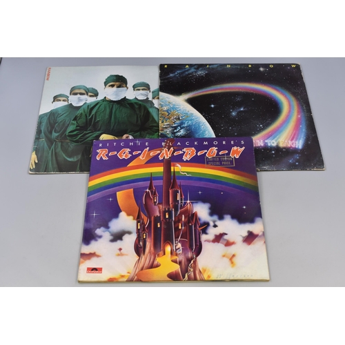 482 - Collection of Three Rock Vinyl LP's By Rainbow to Include, Ritchie Blackmore's Rainbow ( Polydor 249... 