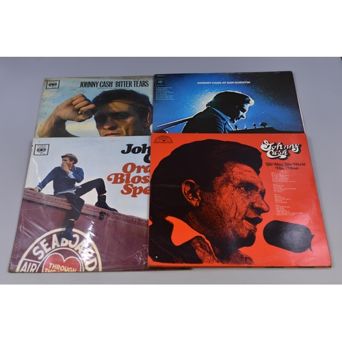 484 - Four 'Johnny Cash' Vinyl LP's to Include, The Man, The World, His Music ( 2 x LP ) Gatefold Sleeve (... 