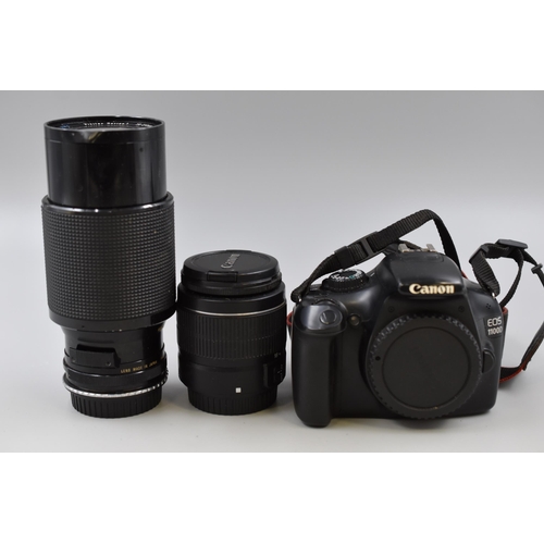 510 - Canon EOS 1100D 12.0MP Digital SLR Camera With Vivitar Series 1 70-210mm Lens, EFS 18-55mm Lens, Bat... 