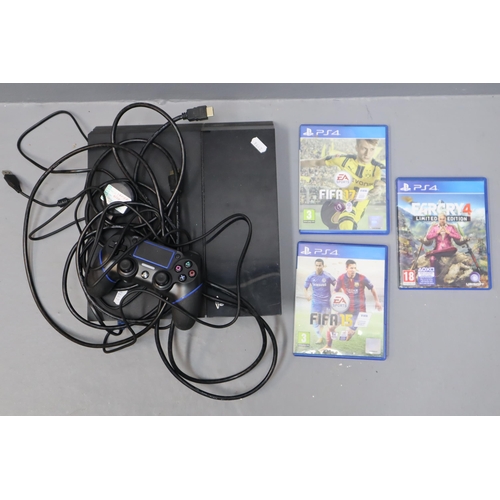 513 - Fully Working PlayStation 4 PS4 Games Console With Controller, Batman and Farcry 4  and 2 fifa ... 