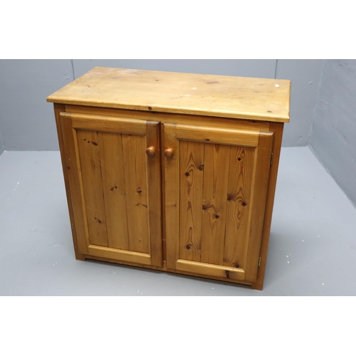 521 - Pine Two Cupboard Storage Cabinet approx 28