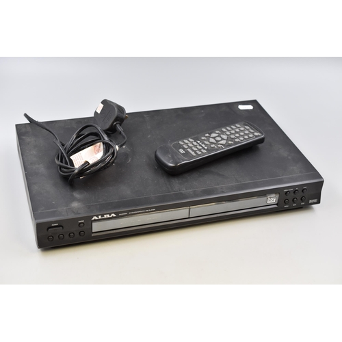 571 - Alba Dvd/Cd/Mp3/Cd-Rw Player with remote Model Number Dvd50Xi, Powers On when tested