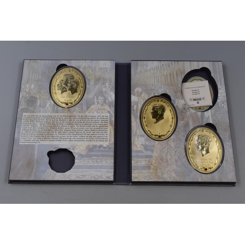 146 - Three Gold Plated Proof Medallions From the 3 Kings Collection inset with Swarovski Crystal complete... 