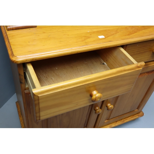 528 - Pine dresser, two drawers and two cupboards (73