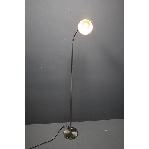 534 - A Modern Brushed Metal Adjustable Floor Light, Approx 60