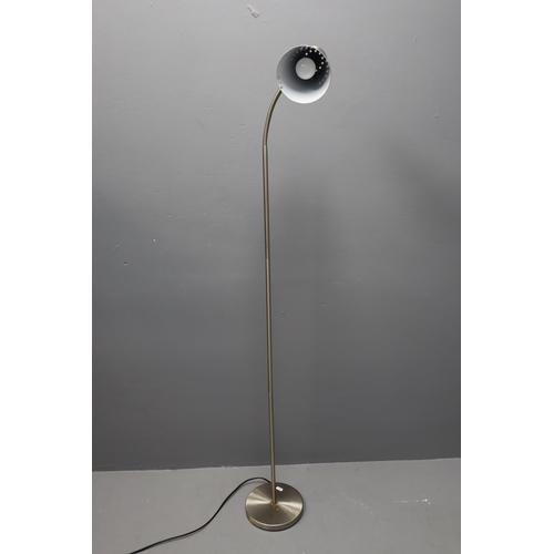 534 - A Modern Brushed Metal Adjustable Floor Light, Approx 60