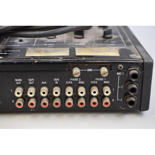 535 - Vintage Realistic Stereo Mixing Console Powers on When Tested (two slider handles missing but easily... 