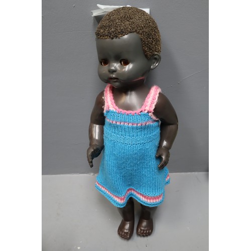 581 - Two Dolls (Vintage Pedigree Black Child's Doll, And Other), With Two Dolls Books (The Ultimate Barbi... 