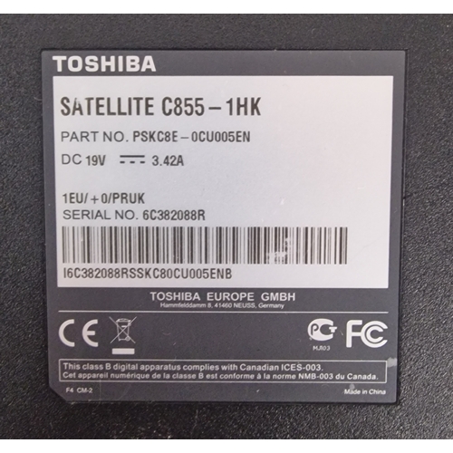 546 - Untested House Clearance Toshiba Satellite C855-1HK Laptop. I3 Processor . As Found.