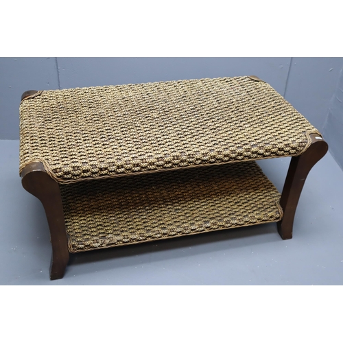 582 - Rattan effect large vintage bench / coffee table measuring 43