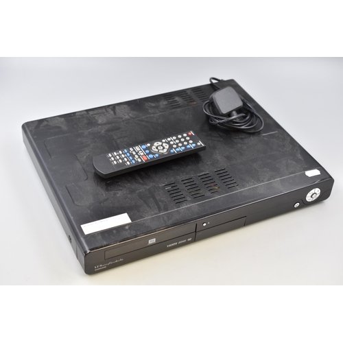 554 - Wharfendale Dvdr24hd Dvd Player with Universal remote powers on when tested