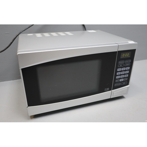 556 - Carlton 800w Cat E microwave with oven & grill in silver & very good condition