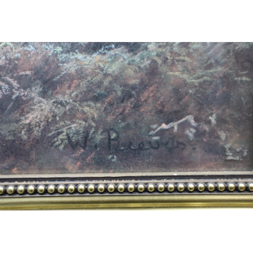 654 - LARGE Gilt Framed and Glazed Landscape Painting Print Showing Signiature to bottom right hand corner... 