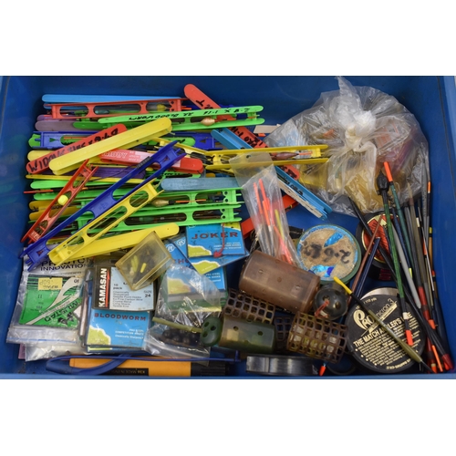 610 - Large collection of fishing items including, various sized hooks, ready to go rigs, floats, weights,... 