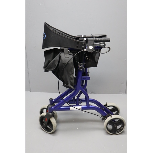 614 - Z-Tech 4 Wheeled Light Weight Braked Walking Aid With Shopping Bag and Seat