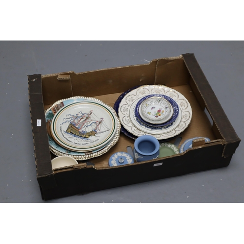 820 - A Selection of Ceramics To Include Collectable Plates, Wedgwood Jasperware, And More