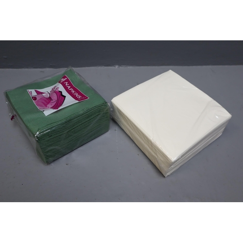 833 - 1200 paper dessert plates and two boxes of paper napkins