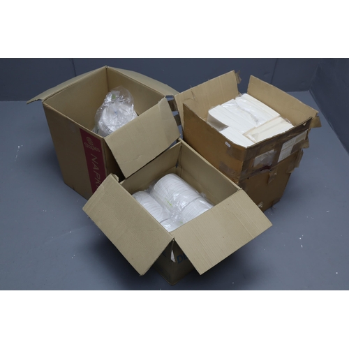 833 - 1200 paper dessert plates and two boxes of paper napkins