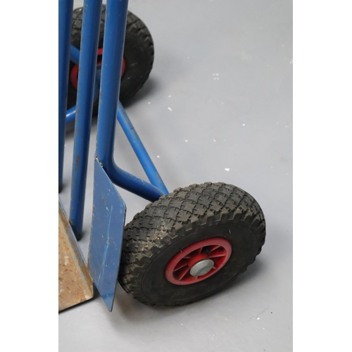 639 - Blue van trolly (flat tyres). NO POSTAGE ON THIS ITEM