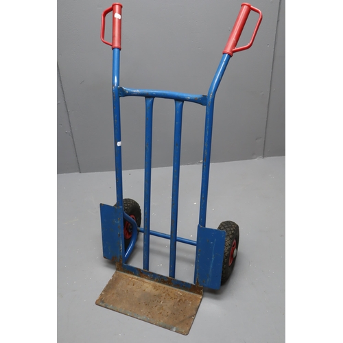 639 - Blue van trolly (flat tyres). NO POSTAGE ON THIS ITEM