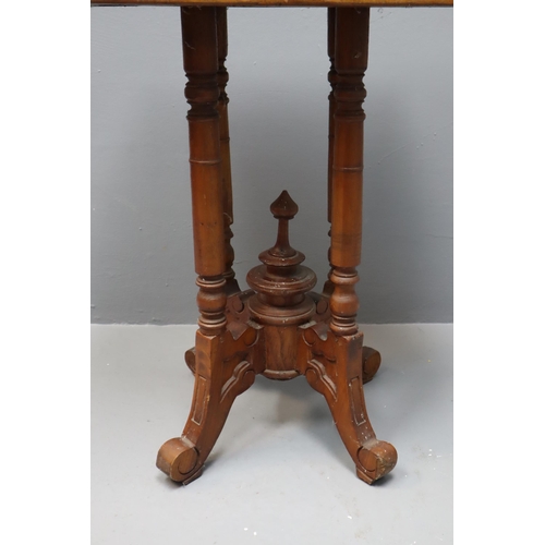 641 - Victorian aesthetic movement dark wood lamp table measures 25