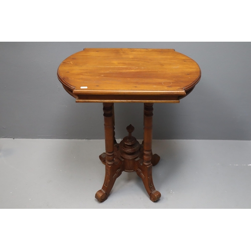 641 - Victorian aesthetic movement dark wood lamp table measures 25