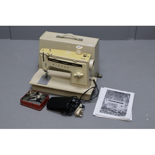 800 - Vintage Cased Working Singer 514 Sewing Machine complete with Accessories and Manual