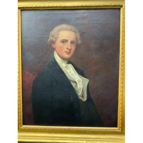 59A - Attributed To George Romney Late 18th Century Oil on Canvas Depicting John Wingfield (7th Lord of Ti... 