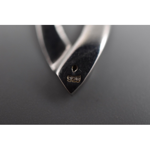 39 - Fancy Silver 925 Necklace Pendant With Small Gem