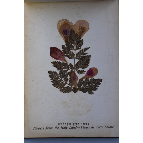 224 - A Vintage Olive Wood Cover 'Flowers From The Holy Land' Pressed Flower Book, AF