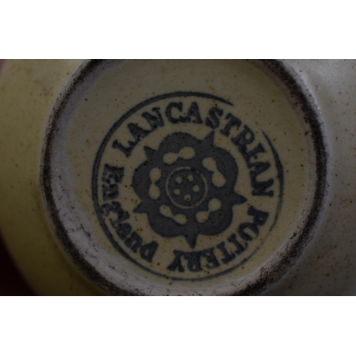 287 - Lancastrian pottery coffee set 6 x cups, 6 x saucers, sugar bowl, milk jug, coffee pot.