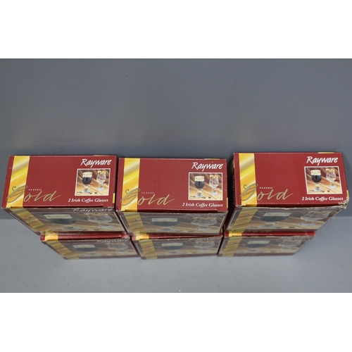 338 - Box of 12 Brand New Boxed Rayware Irish Coffee Glasses