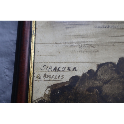 368 - A Framed and Glazed Original Watercolour on Paper Depicting Syracuse/Siracusa, By Artist Ada De Ange... 