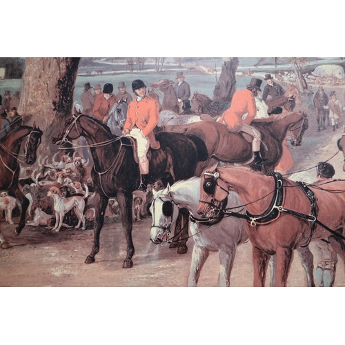 369 - Large Gilt Framed Hunting Scene Print (frame a/f) 34