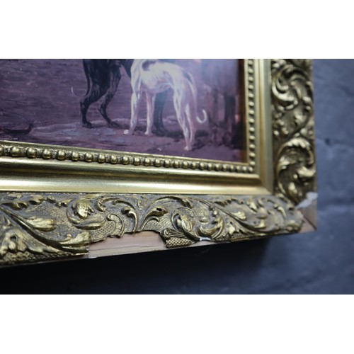 369 - Large Gilt Framed Hunting Scene Print (frame a/f) 34