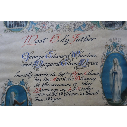 405 - Framed and Glazed Vintage Lords Blessing for a Marriage 17